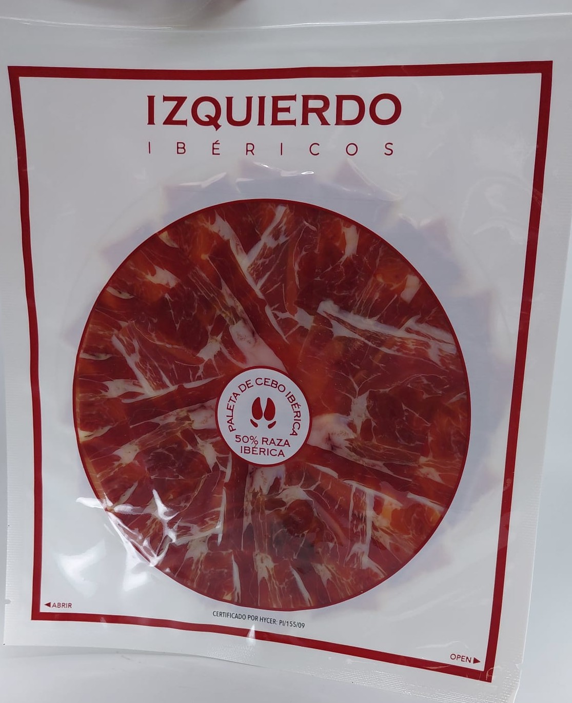 Plato Paleta 50 % Ibérica de Cebo 100 g IBÉRICOS IZQUIERDO (Salamanca)