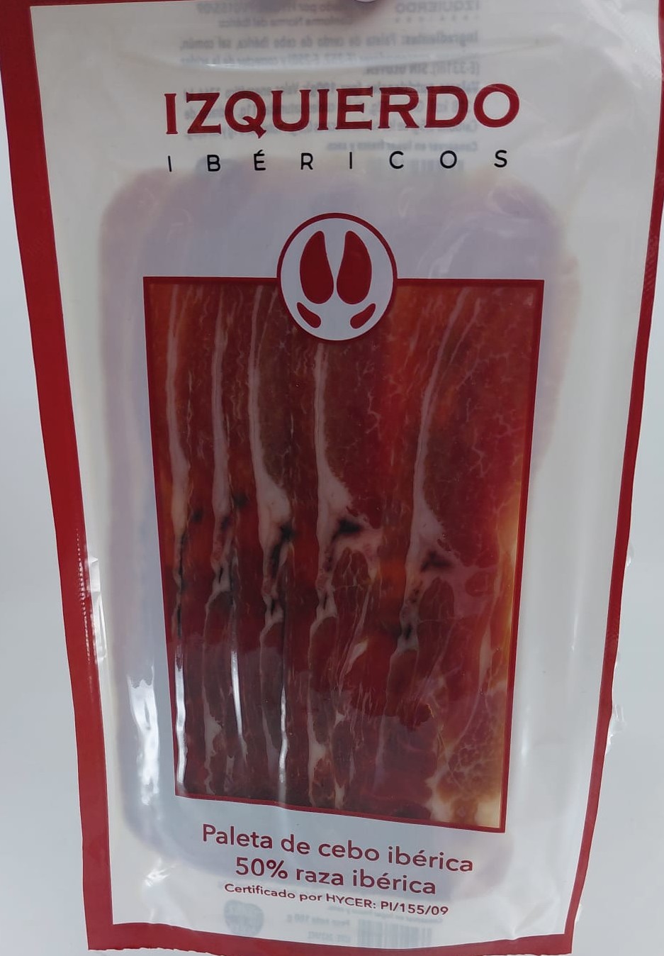 Paleta Loncheada 50 % Ibérica de Cebo 100 g IBÉRICOS IZQUIERDO (Salamanca)