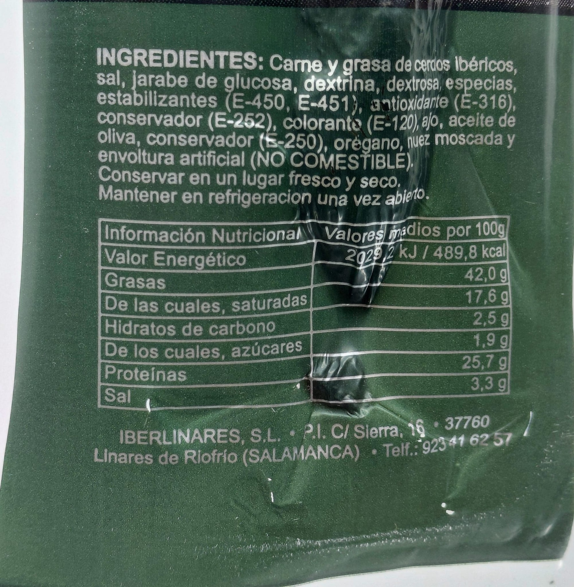 Salchichón Ibérico de Bellota 250 g aprox. MONTEHONFRÍA (Salamanca)
