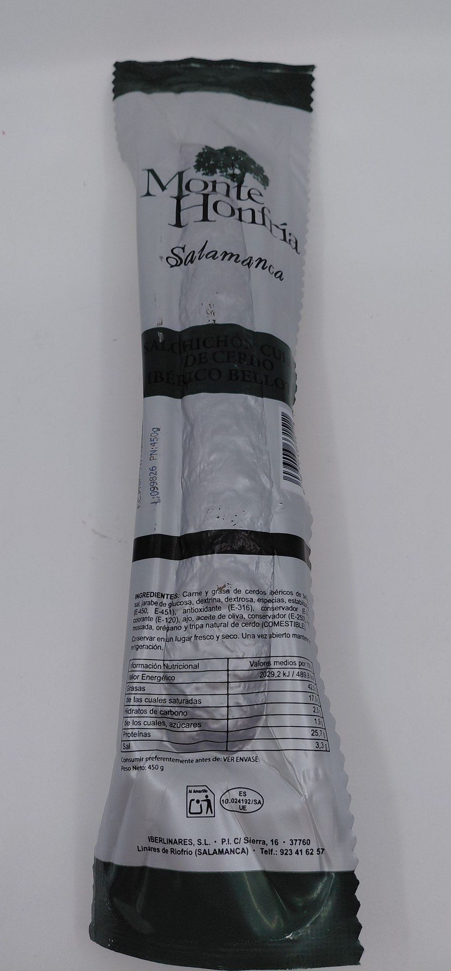 Salchichón Ibérico de Bellota Cular 450 g aprox. MONTEHONFRÍA (Salamanca)
