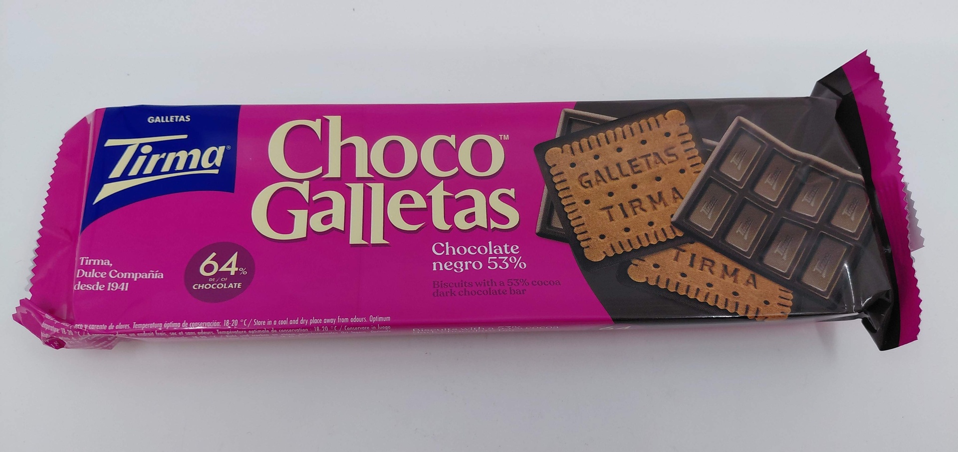 Galletas Crujientes al Cacao con Tableta de Chocolate Negro 160 g TIRMA