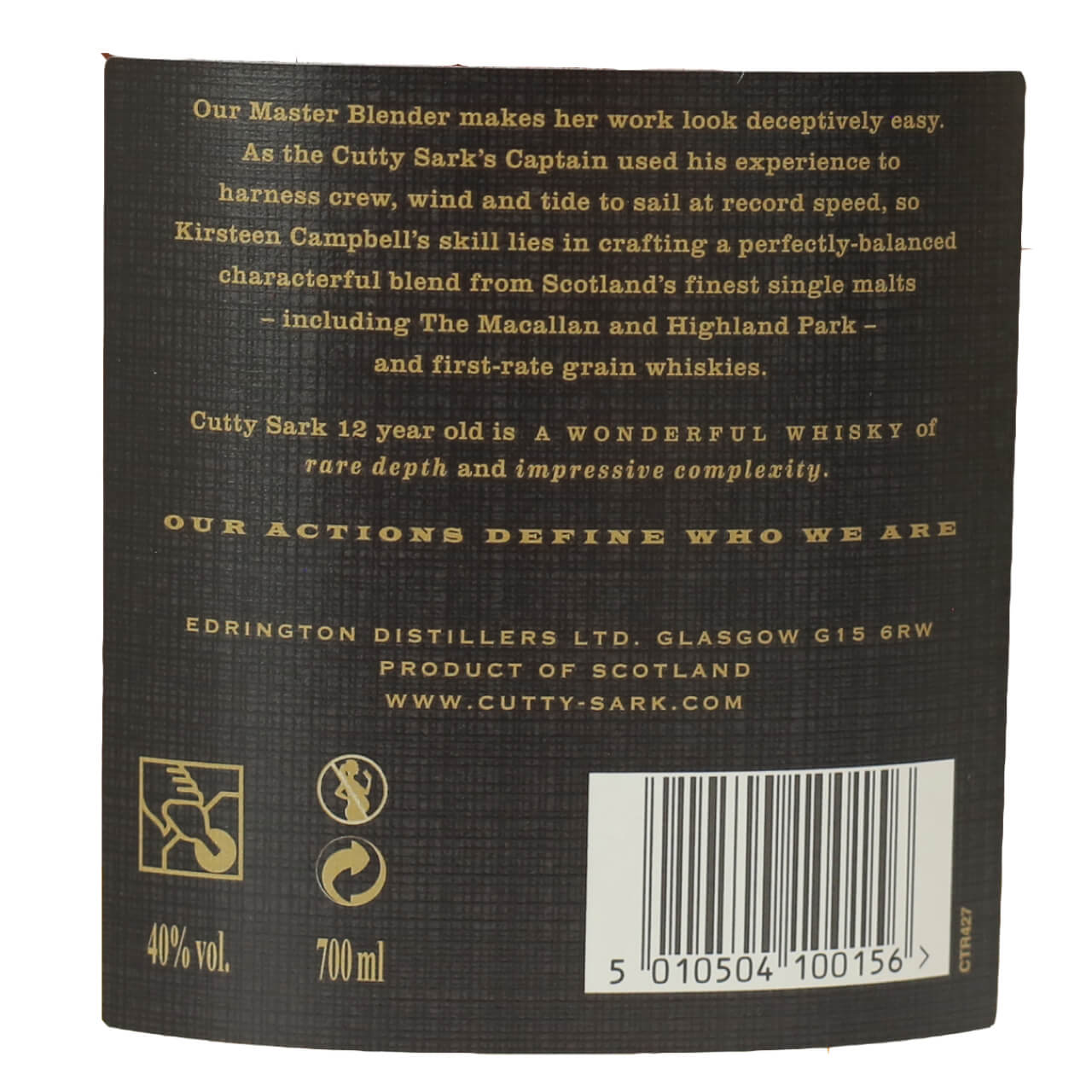 Whisky Escocés CUTTY SARK 12 Años 70 cl