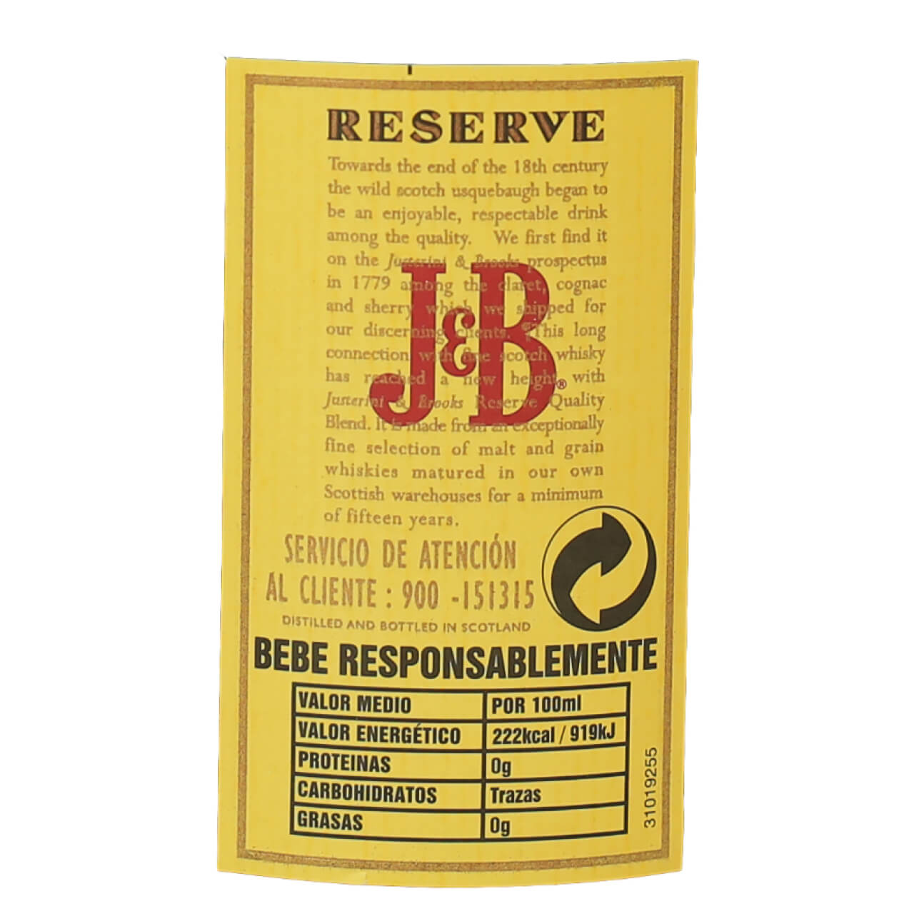 Whisky J&amp;B 15 Años Estuchado 35 cl