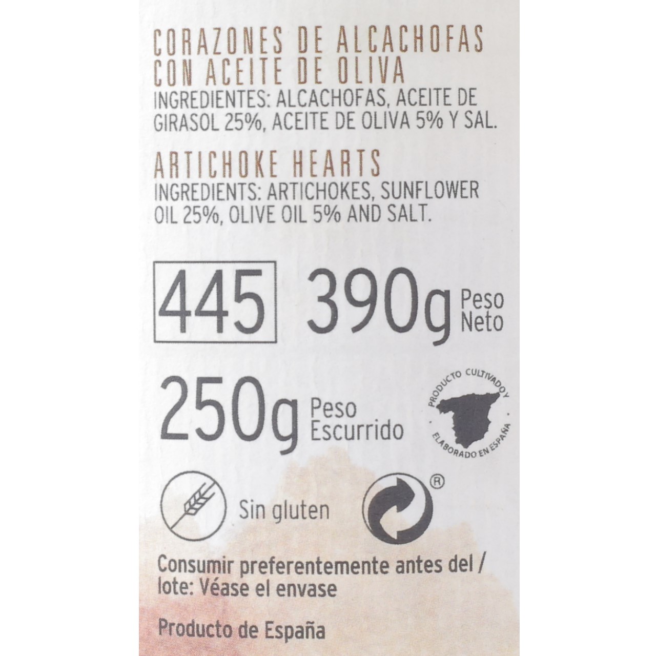 Frasco Corazones de Alcachofa 390 g Neto HERENCIA DE LA TIERRA Gourmet