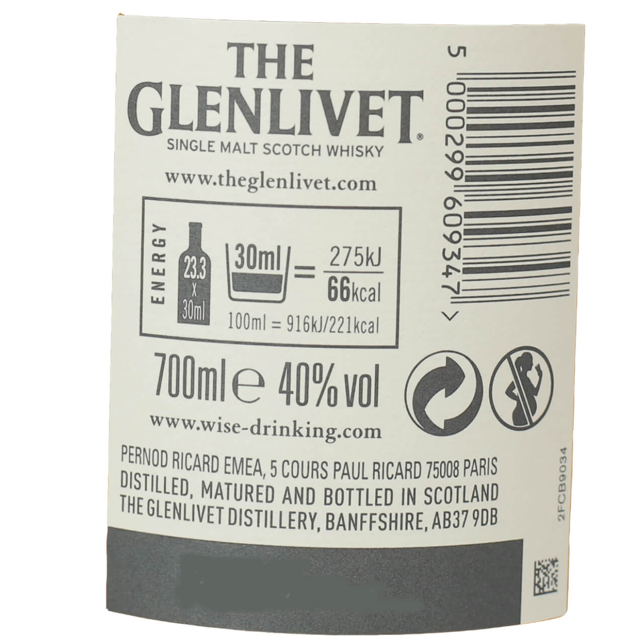Whisky THE GLENLIVET FOUNDER'S RESERVE 100% Malta  70 cl Estuchado