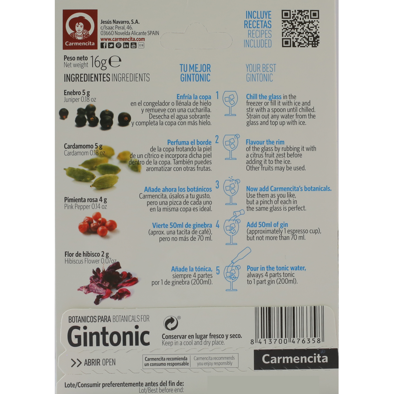 Estuche Especias Gintonic 4 Variedades CARMENCITA