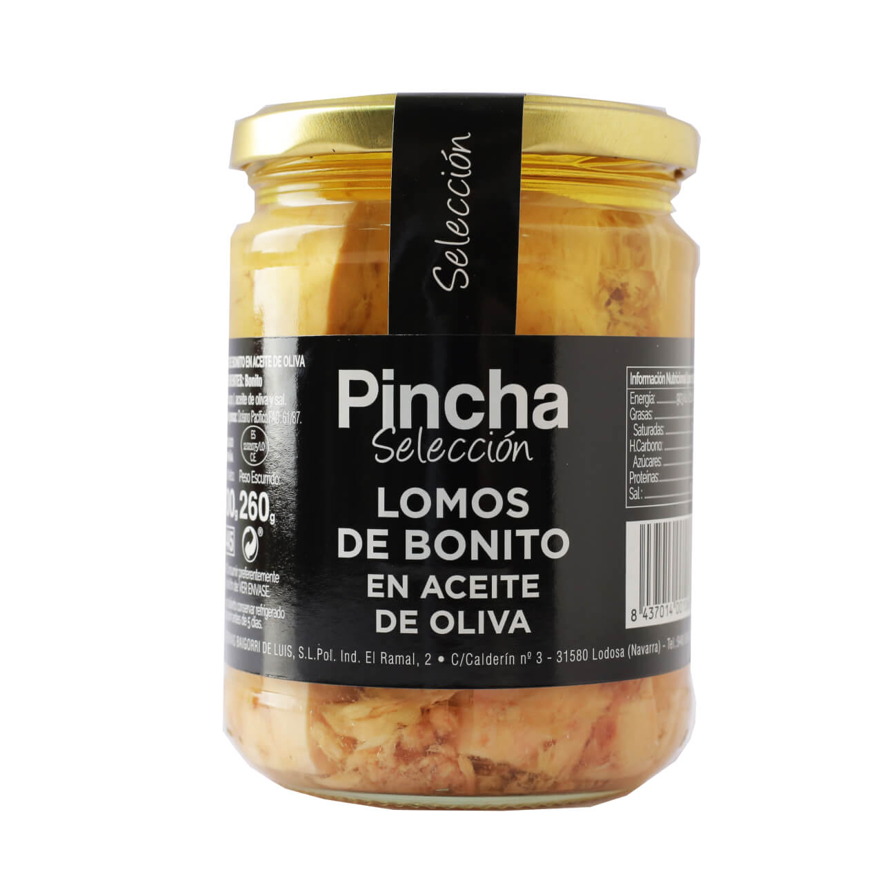 Tarro Lomos de Bonito en Aceite de Oliva 400 g Neto PINCHA SELECCIÓN de Conservas Baigorri