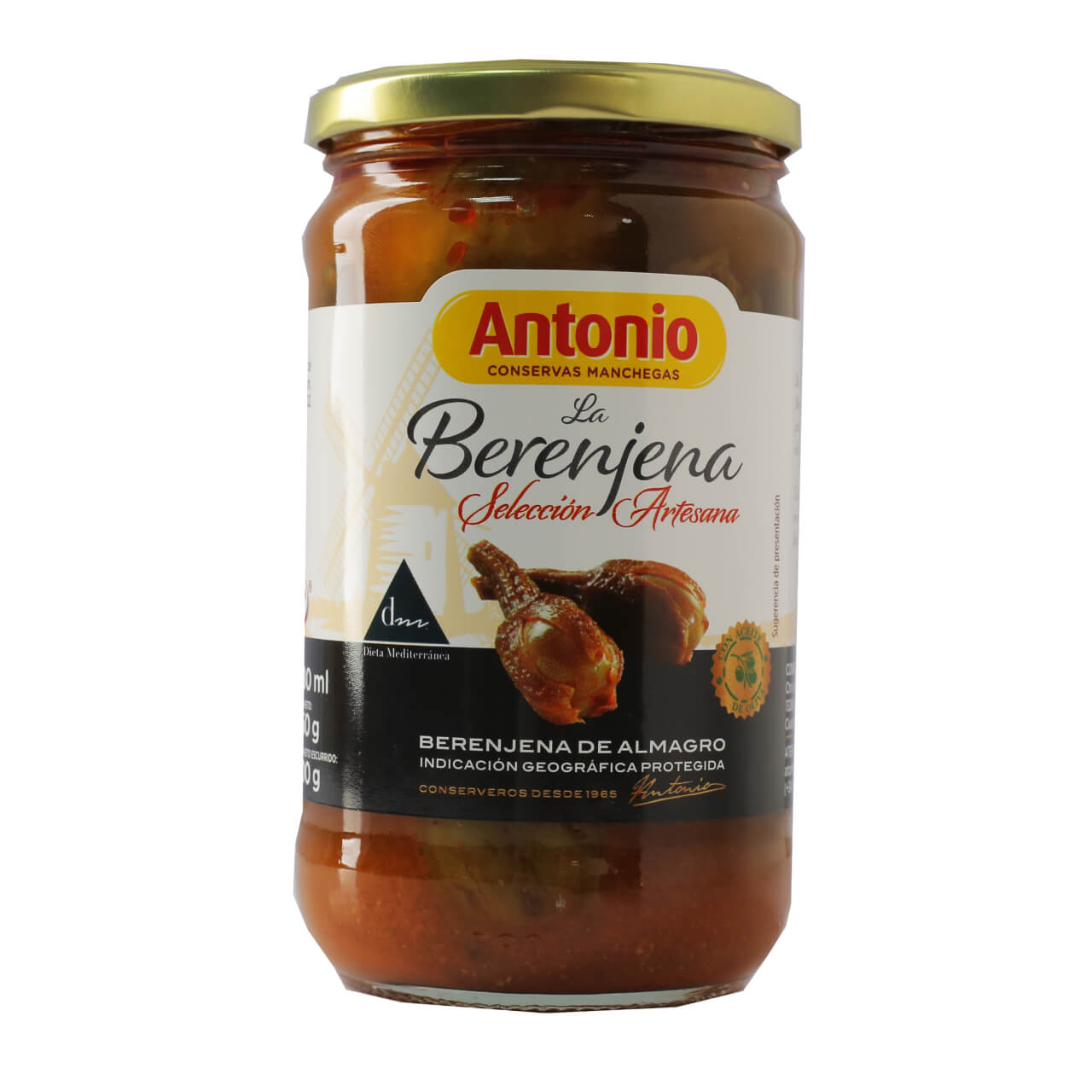 Tarro Berenjenas de Almagro Línea Gourmet 550 g Neto CONSERVAS MANCHEGAS ANTONIO
