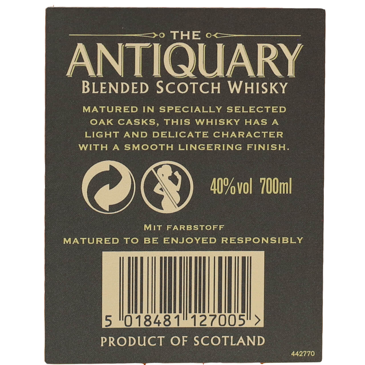 Whisky THE ANTIQUARY 12 Años 70 cl Estuchado