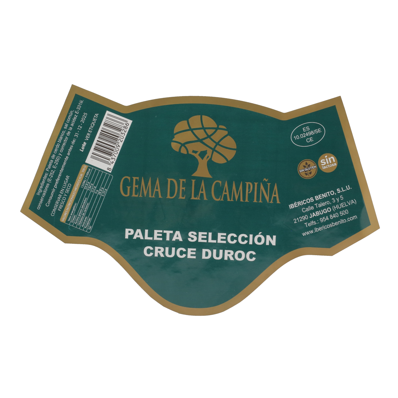 Paleta 5 kg aprox. Selección 50% Duroc GEMA DE LA CAMPIÑA