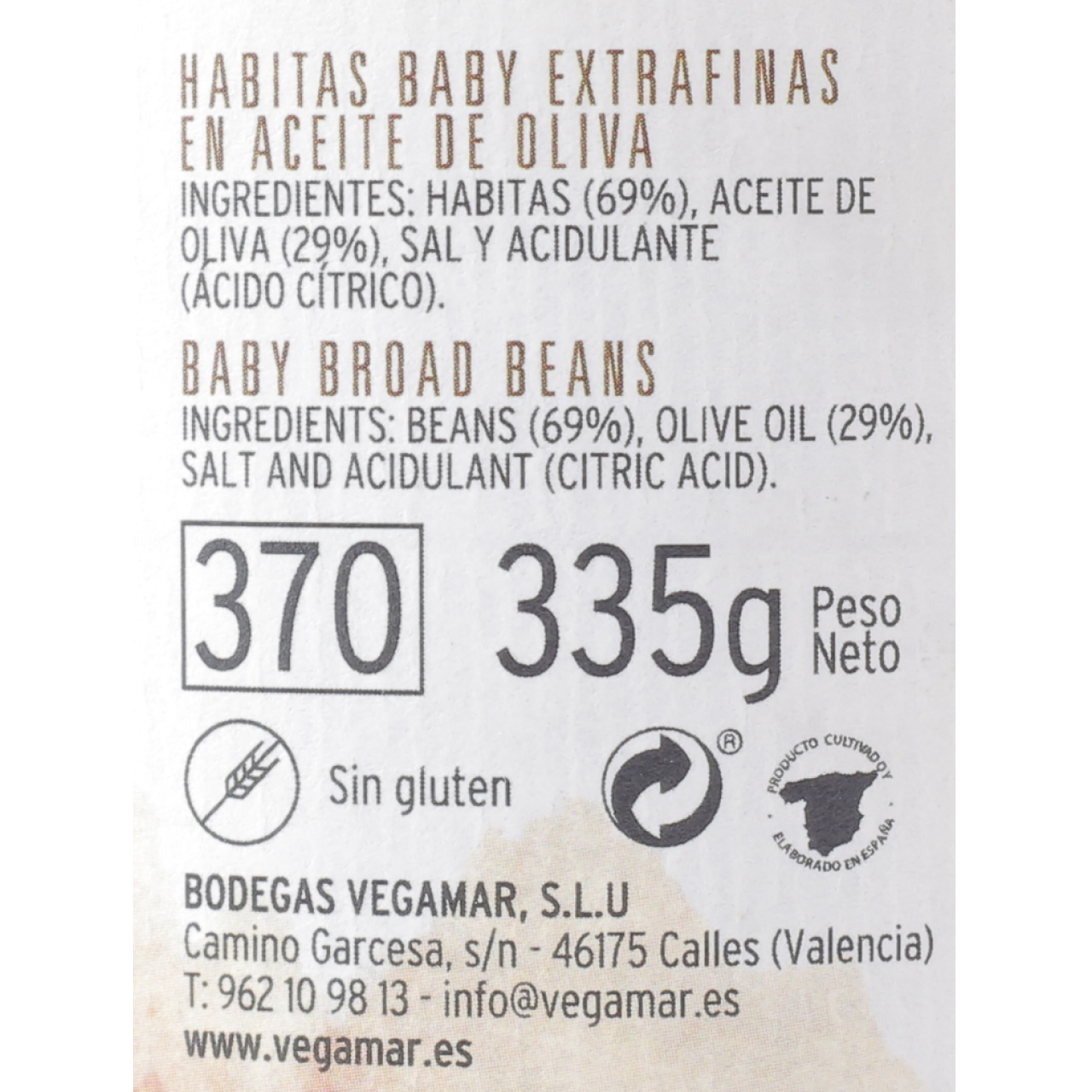 Frasco Habitas Baby 335 g Neto HERENCIA DE LA TIERRA Gourmet