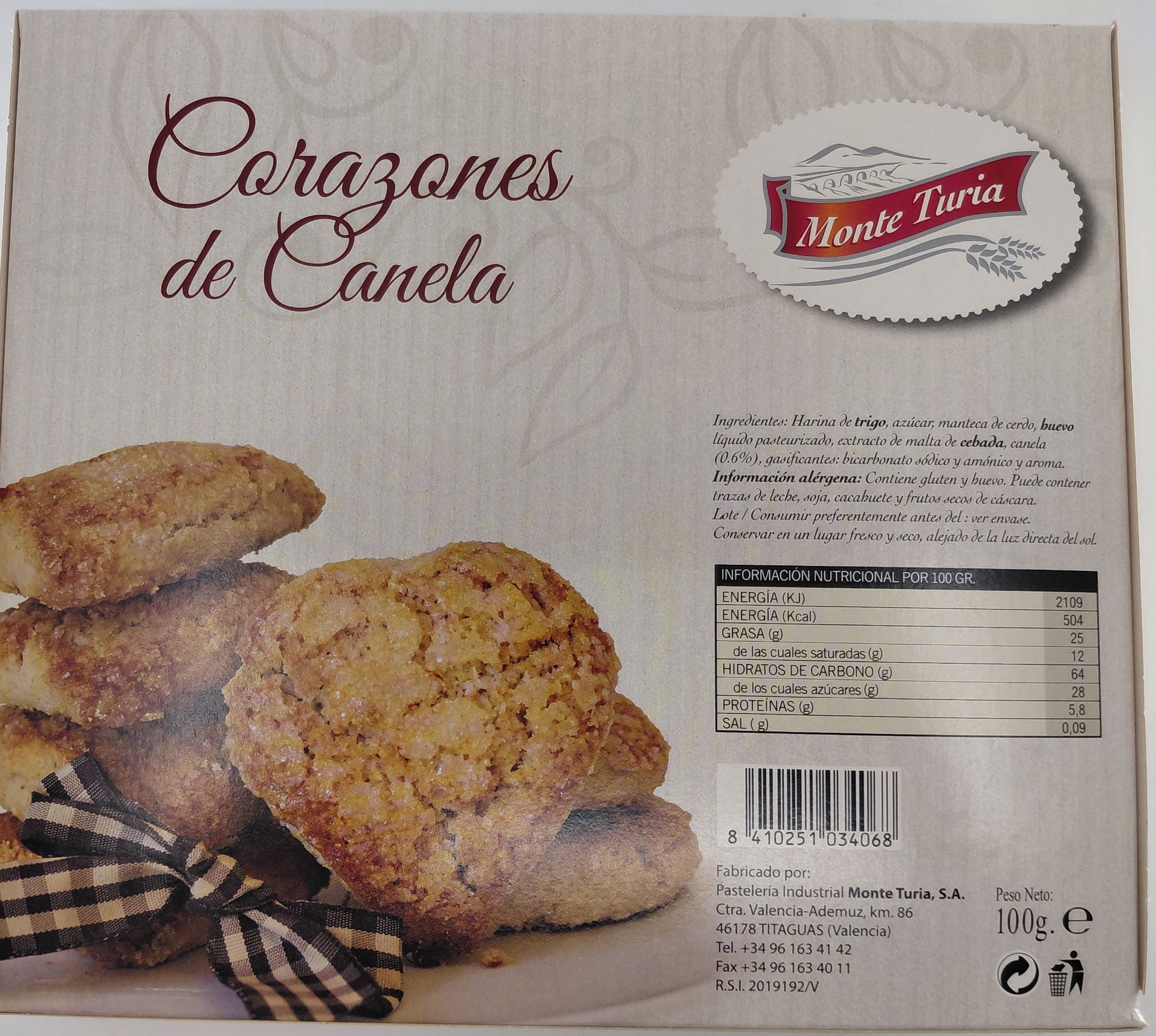 Corazones de Canela 100 g MONTETURIA