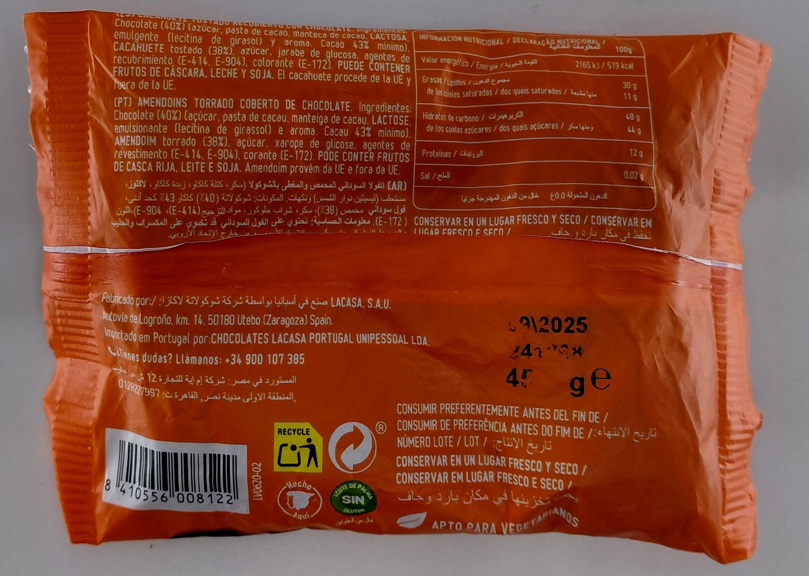 Bolsa CONGUITOS de Chocolate 45 g Lacasa