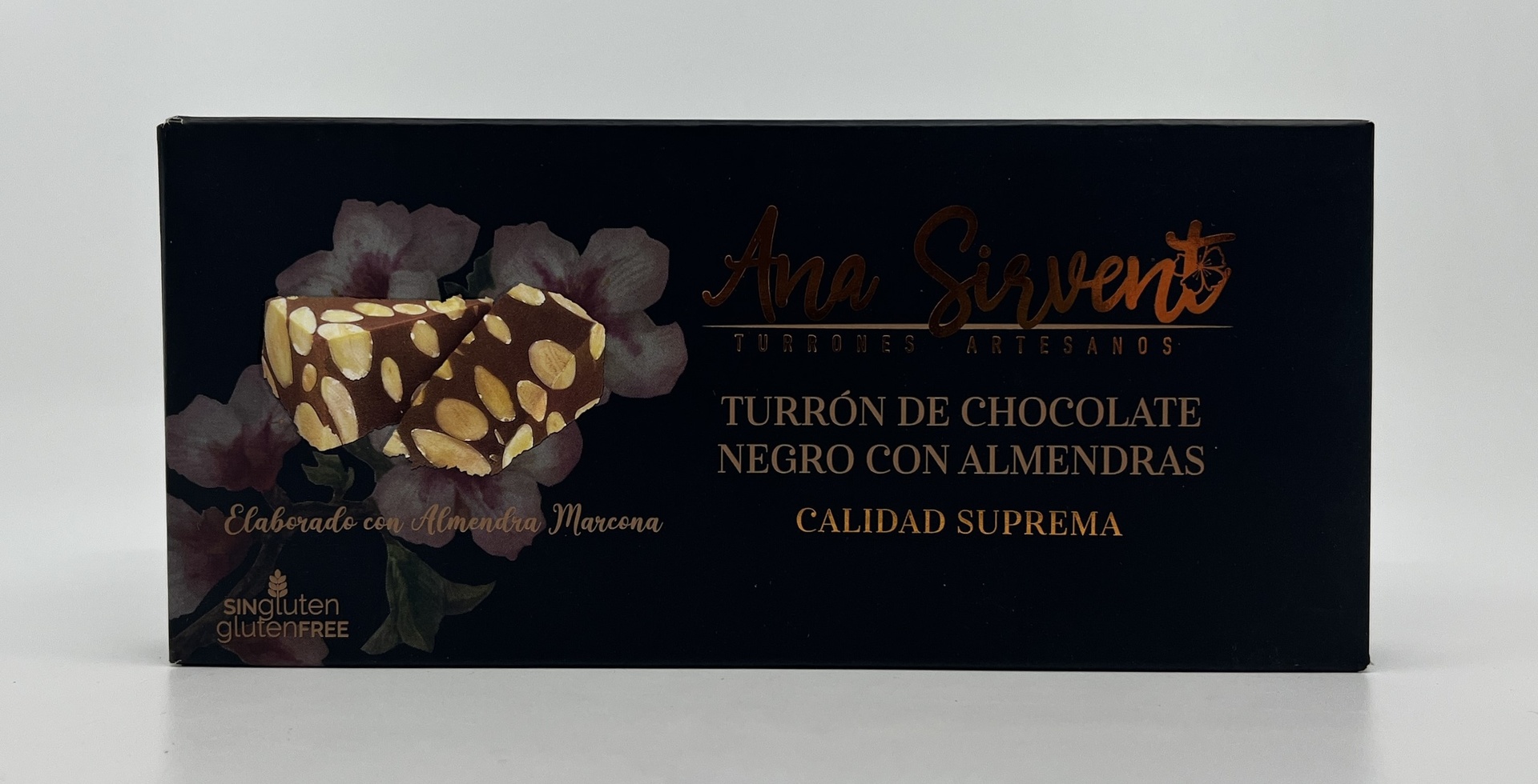 Turrón Chocolate Negro Almendras 300 g ANA SIRVENT