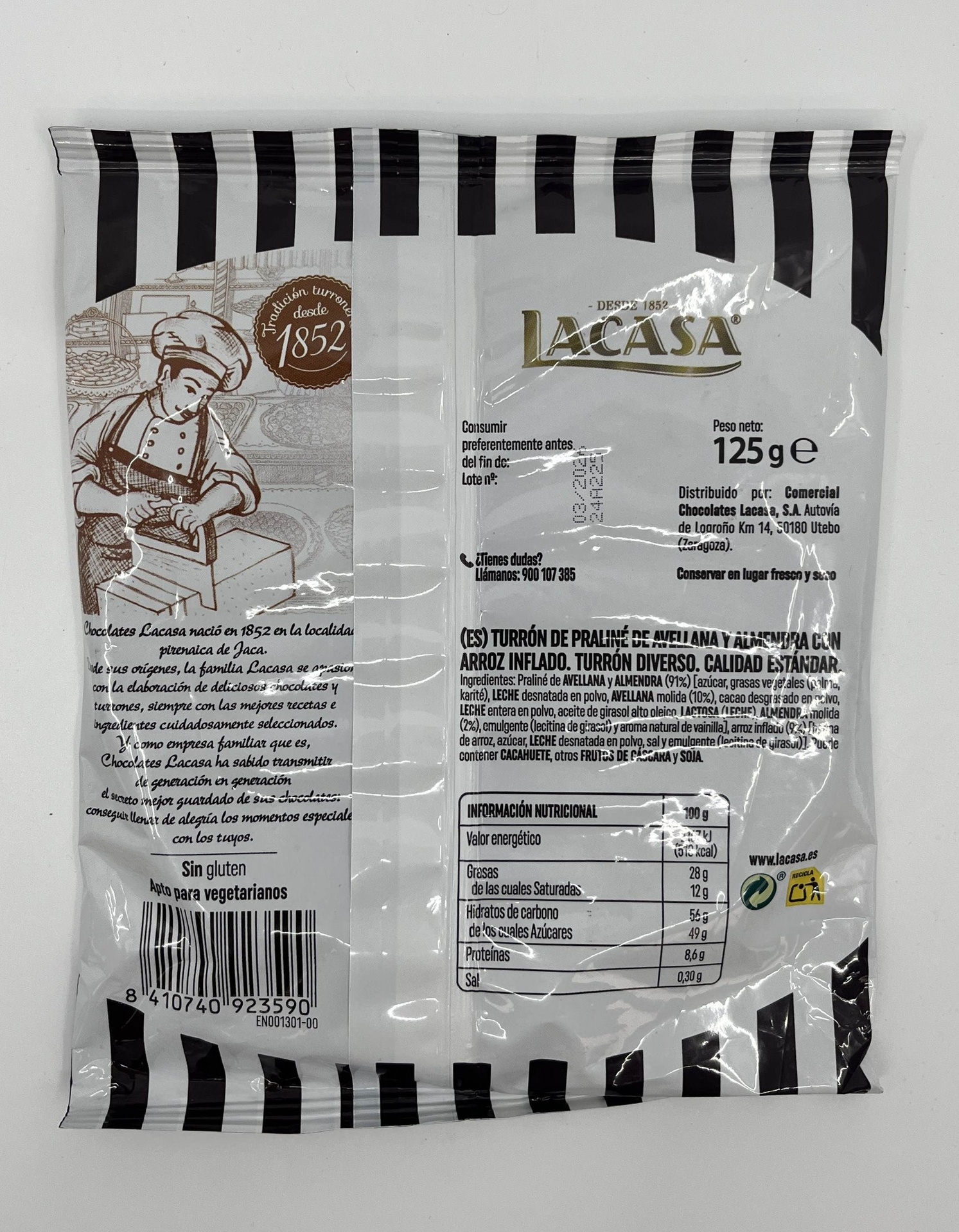 Torta de Turrón Crujiente 125 g LACASA