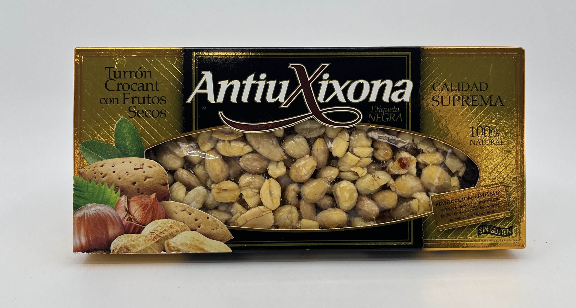 Turrón Crocant con Frutos Secos Etiqueta Negra 150 g ANTIU XIXONA