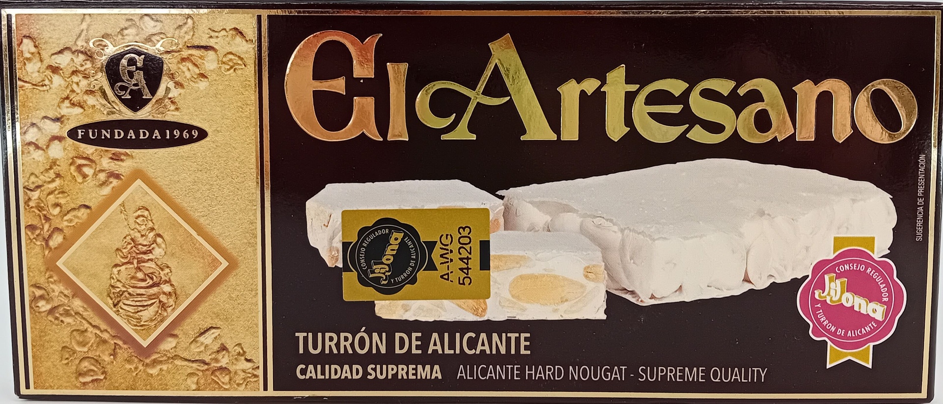 Turrón Alicante Calidad Suprema 200 g EL ARTESANO D.O. Jijona