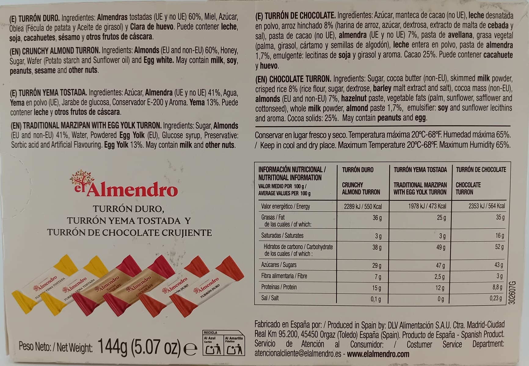 Surtido Mini Turrones Calidad Suprema 144 g EL ALMENDRO