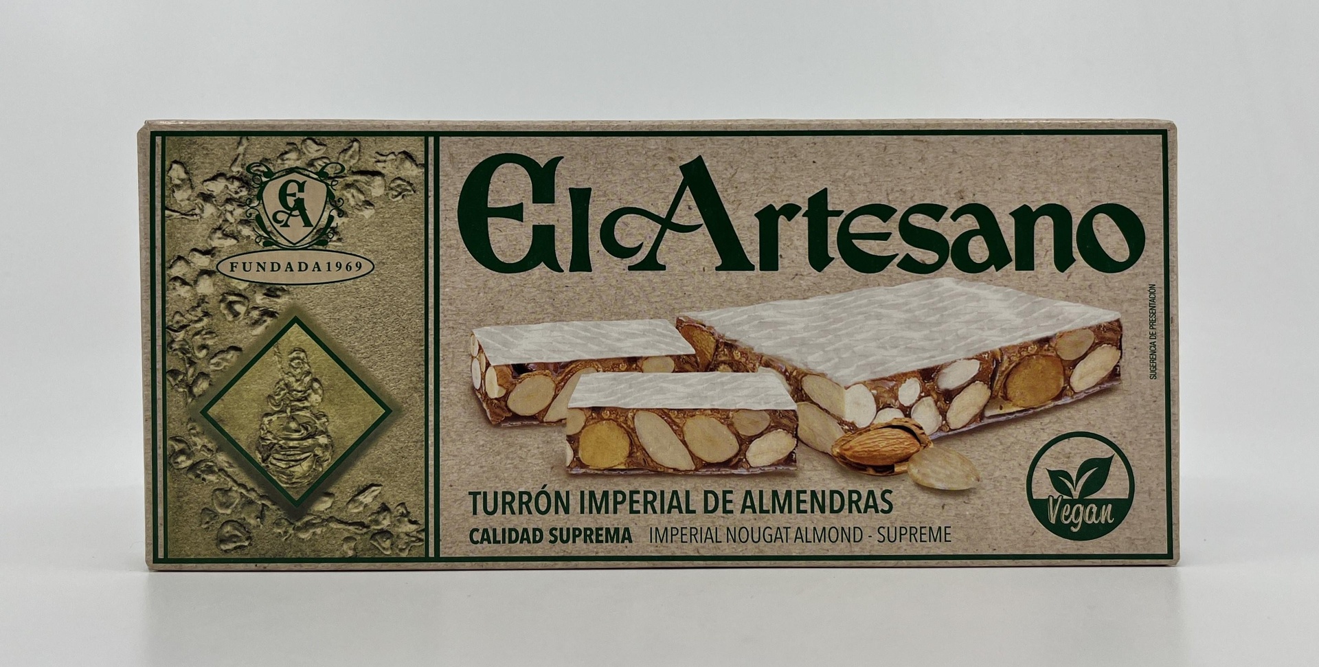 Turrón Vegano Imperial de Almendras Calidad Suprema 150 g EL ARTESANO