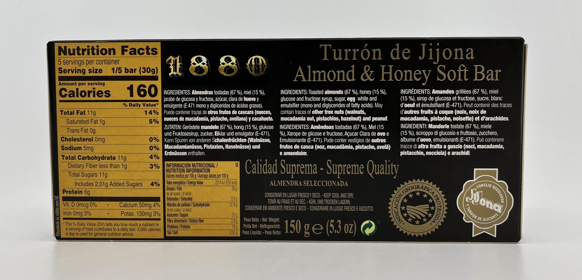 Turrón Jijona Calidad Suprema 150 g 1880