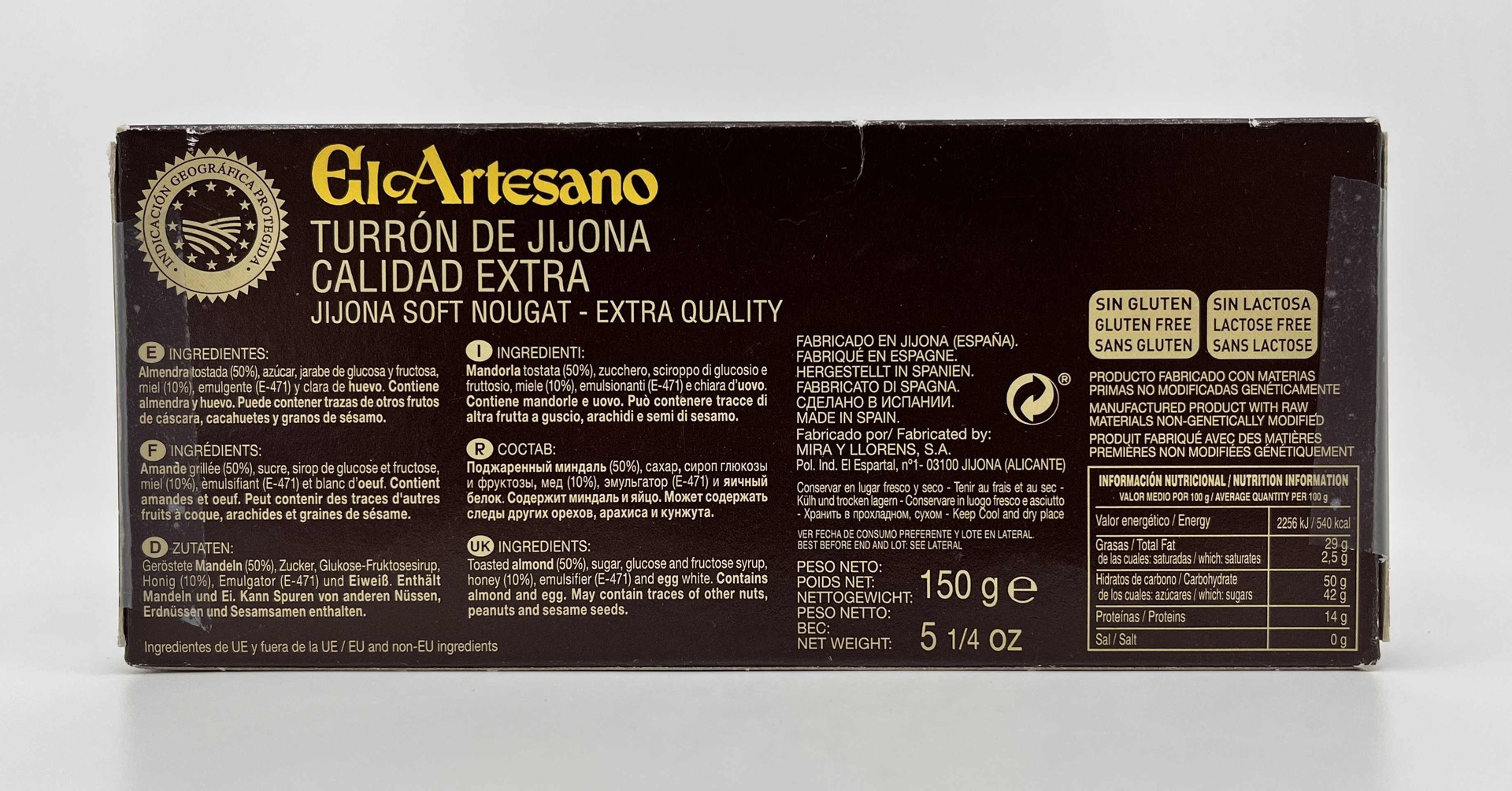 Turrón Jijona D.O. Jijona 150 g EL ARTESANO