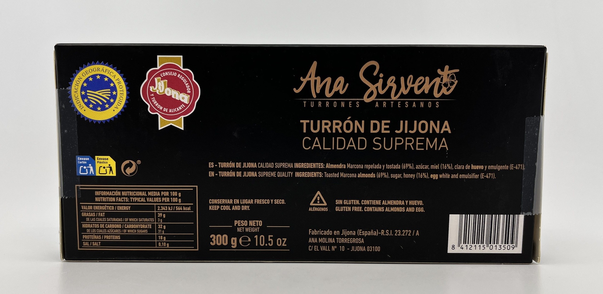 Turrón Jijona Calidad Suprema 300 g ANA SIRVENT
