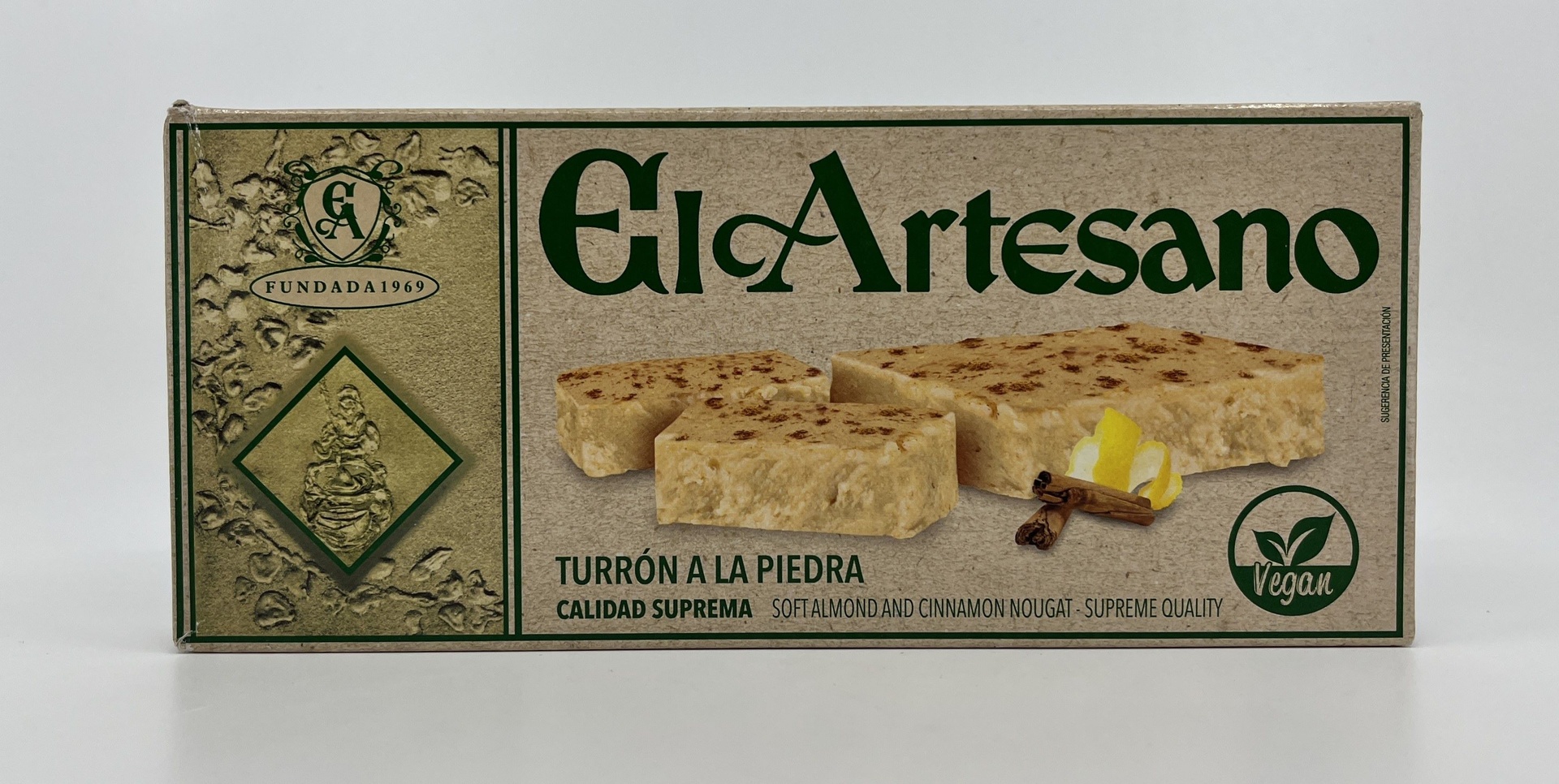 Turrón Vegano a la Piedra Calidad Suprema 200 g EL ARTESANO