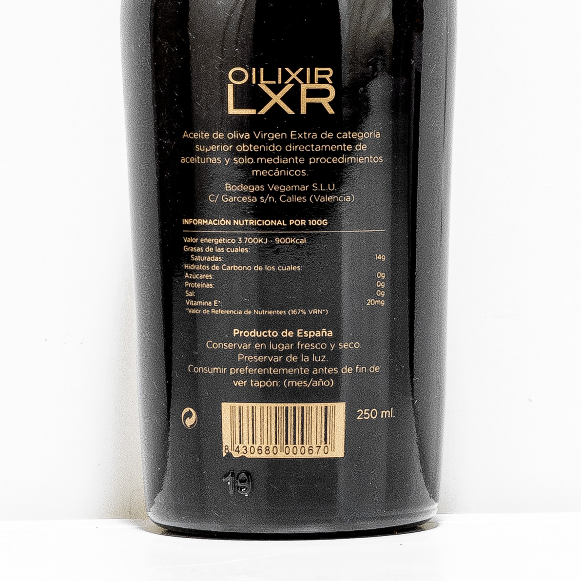 Aceite de Oliva Virgen Extra 100% 250 ml OILIXIR Estuchado