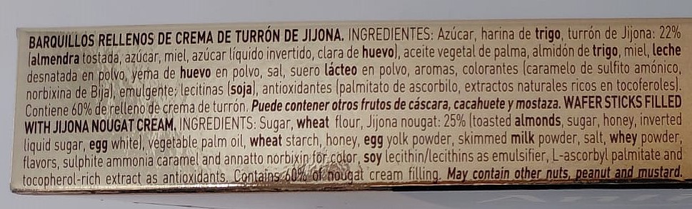 Barquillos Rellenos de Crema de Turrón de Jijona 75 g ANTIU XIXONA