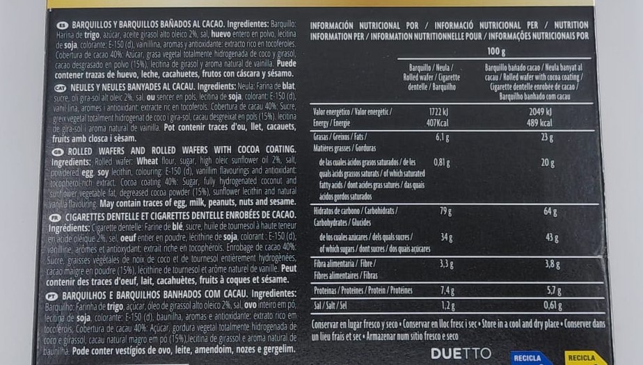 Neulas Duetto Tradicionales y Cacao 100 g RIFACLI