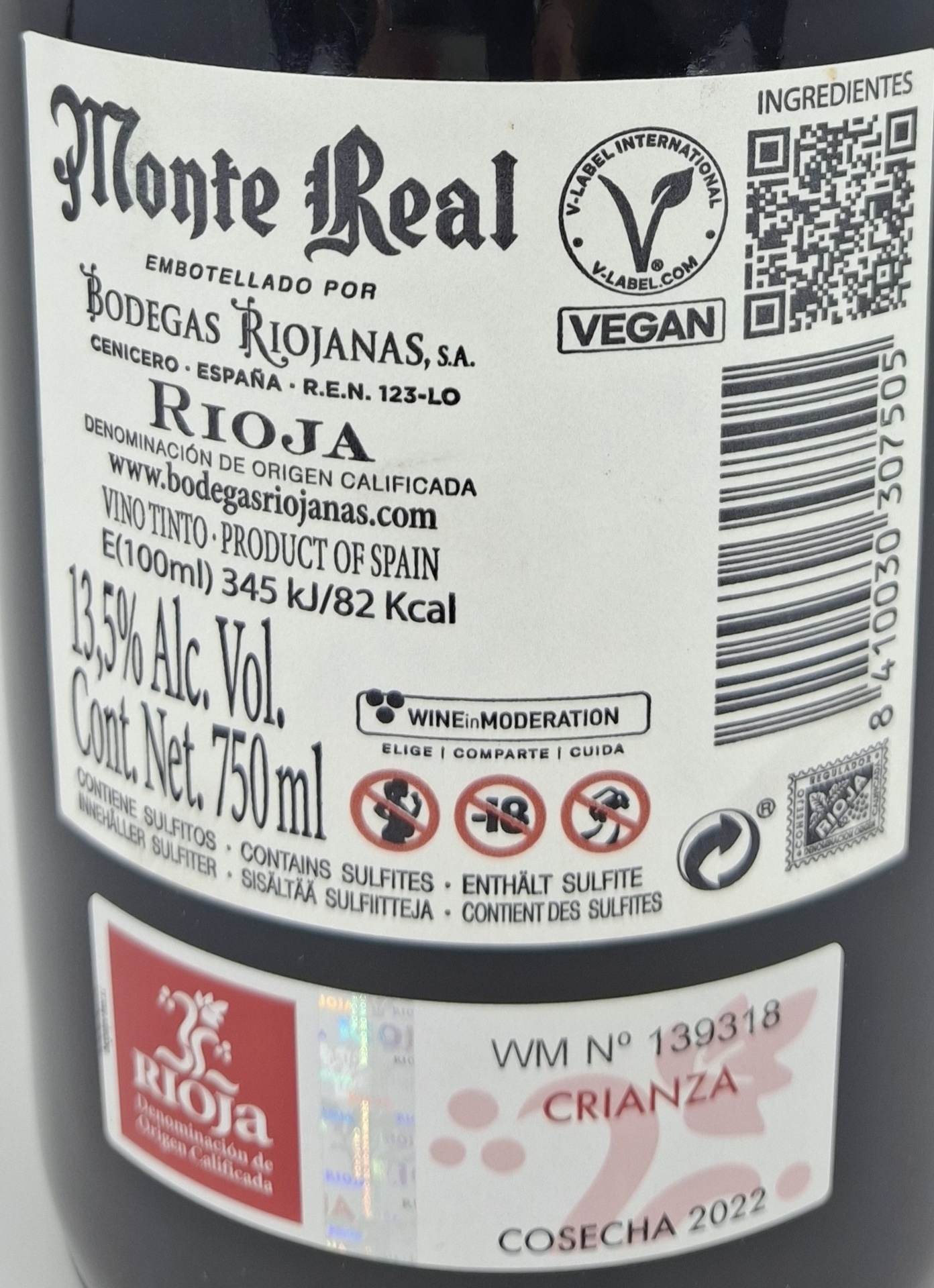 Vino Tinto D.O. Rioja Alta MONTE REAL Crianza