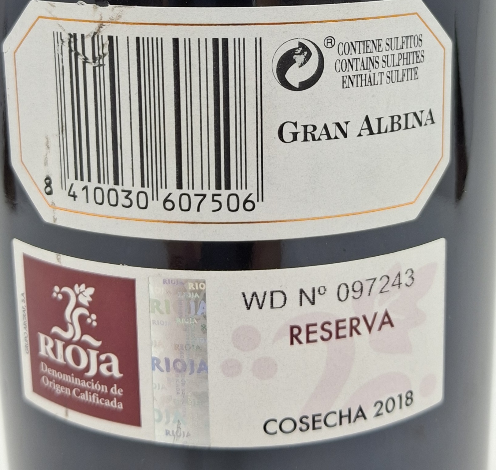 Vino Tinto D.O. Rioja GRAN ALBINA Reserva