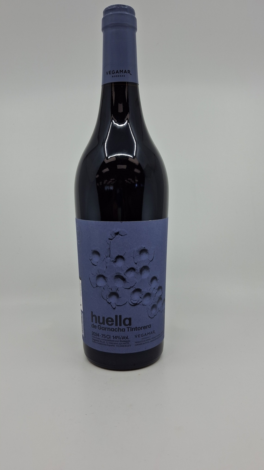 Botella Vino Tinto HUELLA de Garnacha VEGAMAR