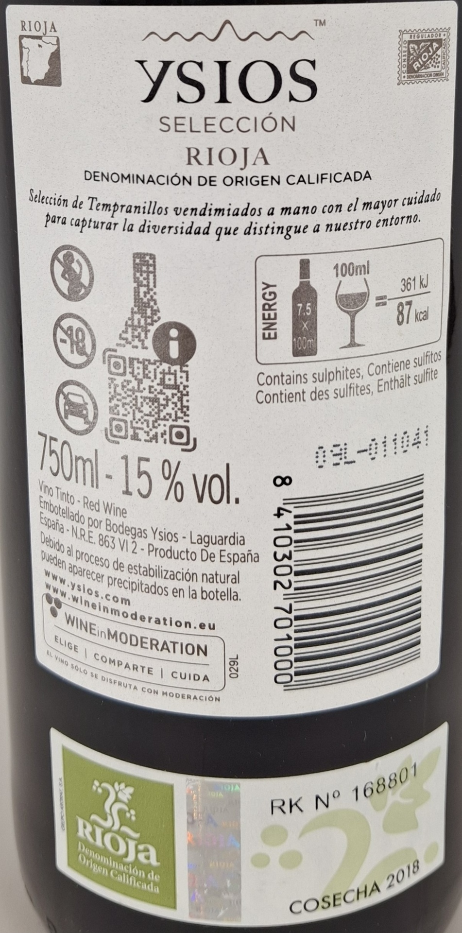 Vino Tinto D.O. Rioja YSIOS Selección