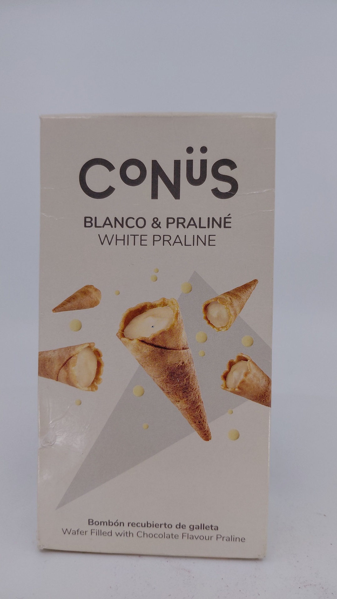 Conos de Chocolate Blanco y Praliné Clásico 70 g CONÜS RODELLAS