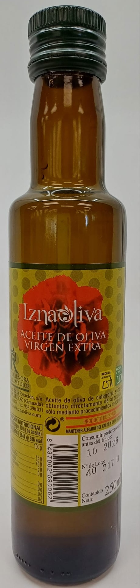 Aceite de Oliva Virgen Extra 250 ml IZNAOLIVA