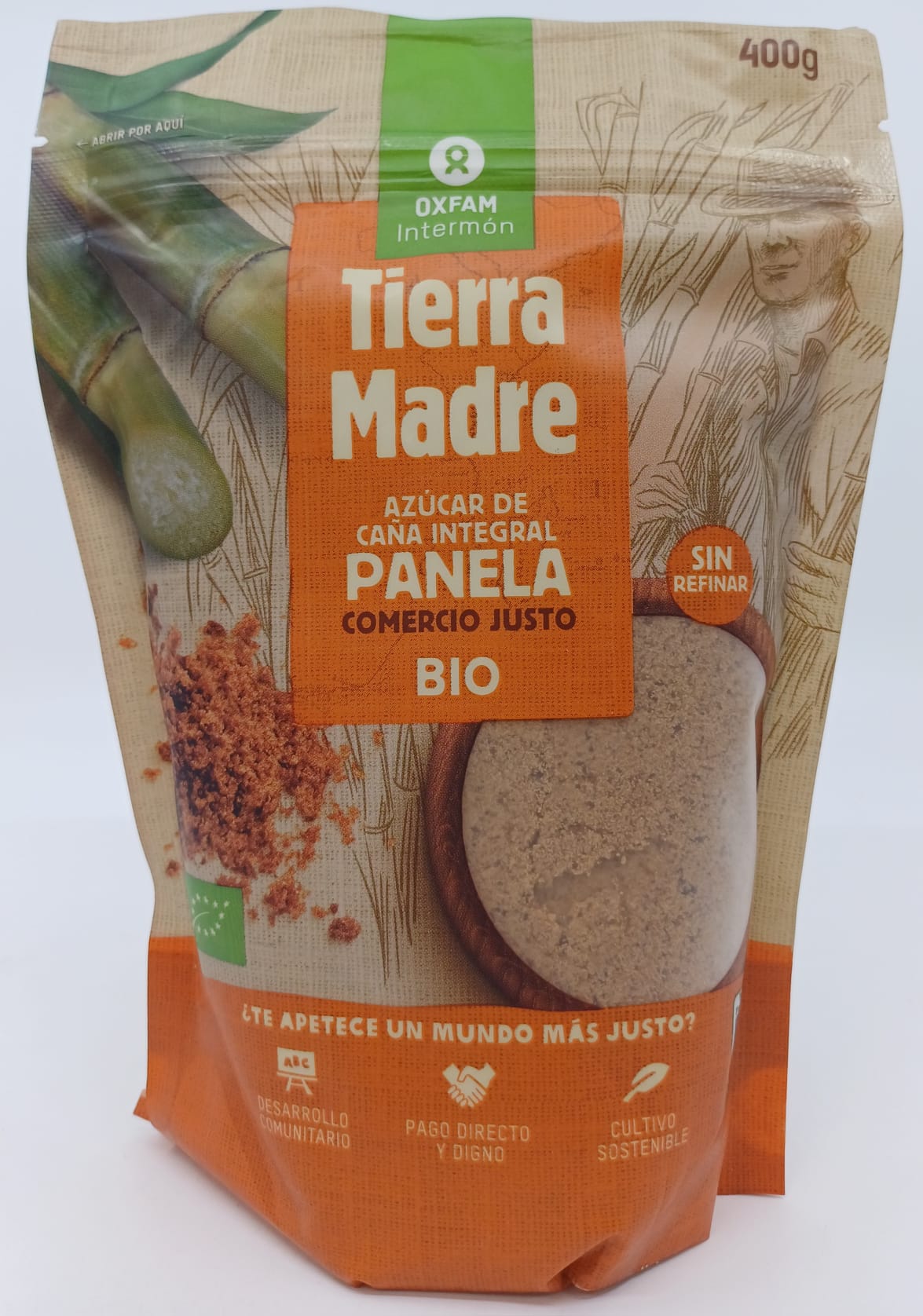 Panela/Azúcar de Caña Integral Ecológico 400 g TIERRA MADRE de OXFAM INTERMÓN