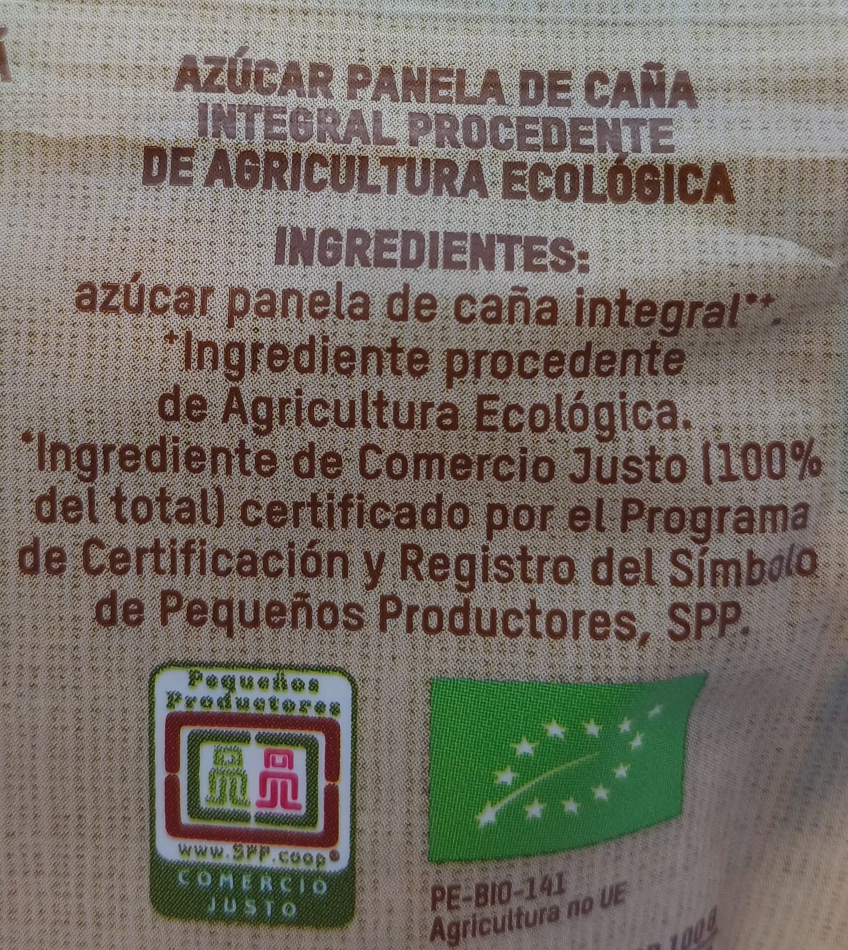 Panela/Azúcar de Caña Integral Ecológico 400 g TIERRA MADRE de OXFAM INTERMÓN