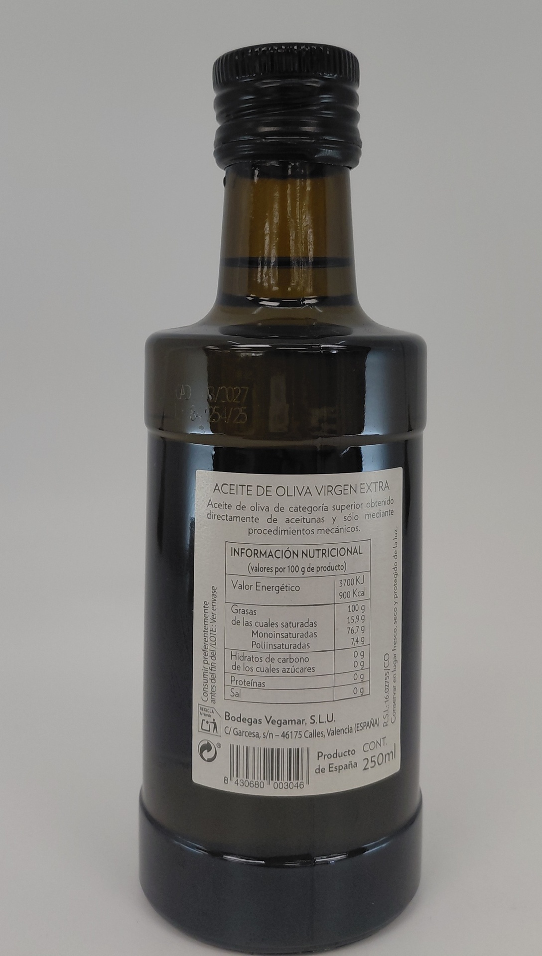 Aceite de Oliva Virgen Extra 100% Premium 250 ml MASÍA DE GRETTA