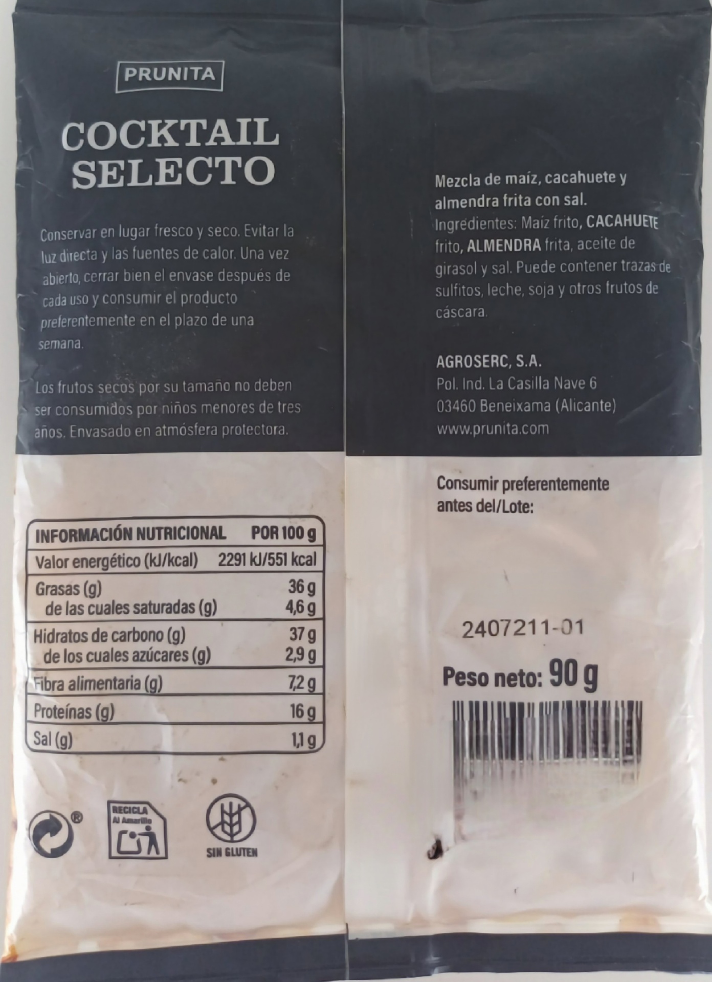 Cocktail Selecto Frutos Secos 90 g PRUNITA