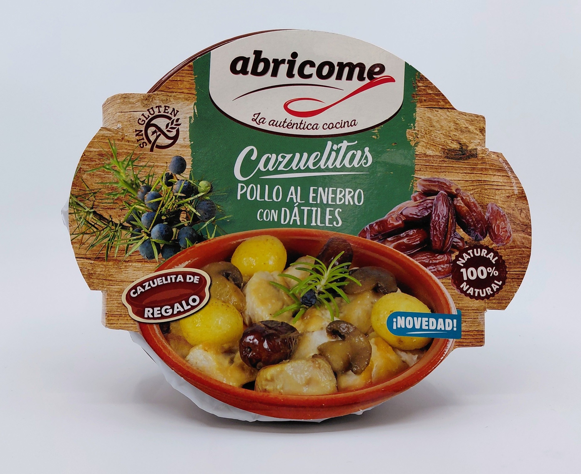 Cazuela de Pollo al Enebro con Dátiles 380 g Neto ABRICOME (Cazuelita incluida)