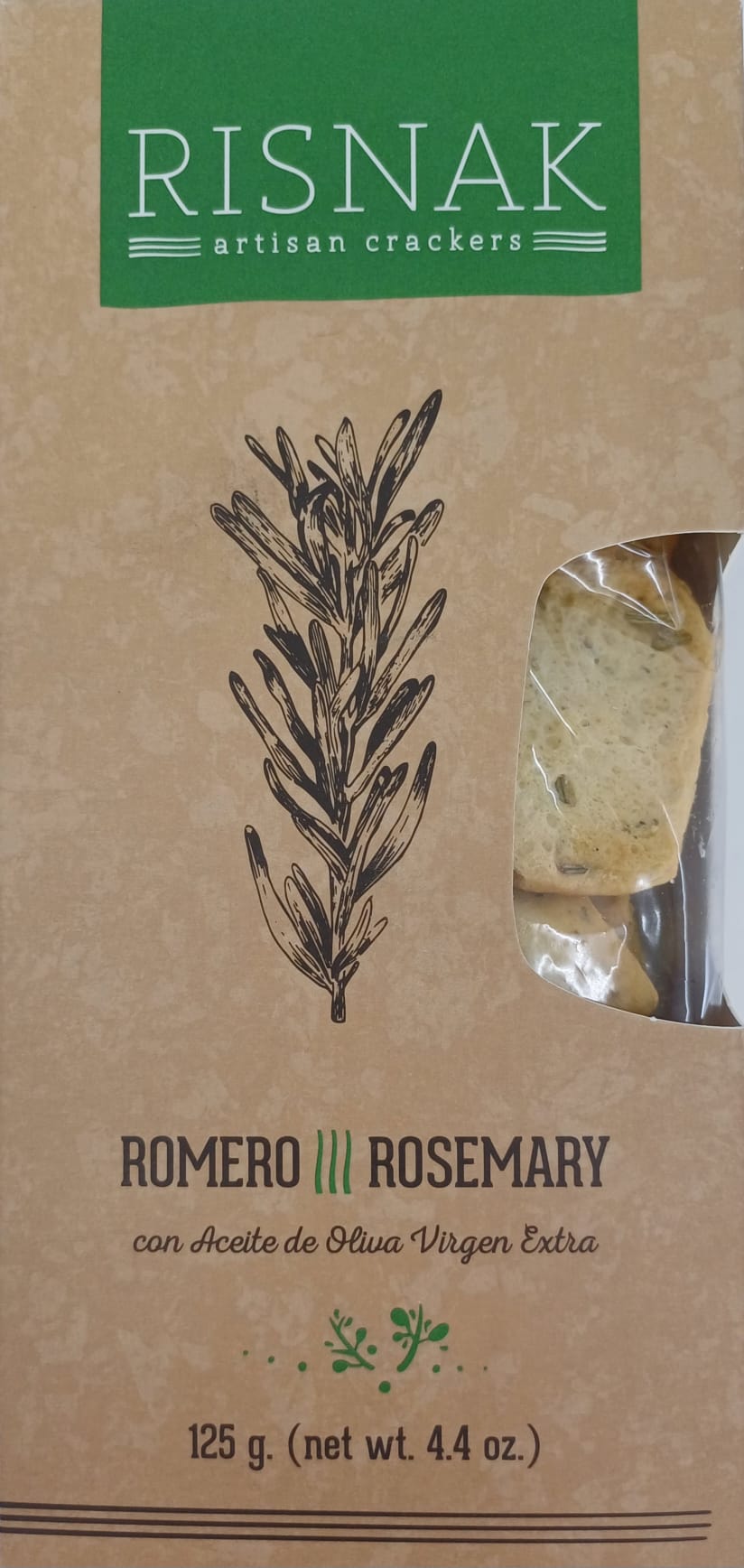 Crackers Artesanos de Romero con AOVE 125 g RISNAK