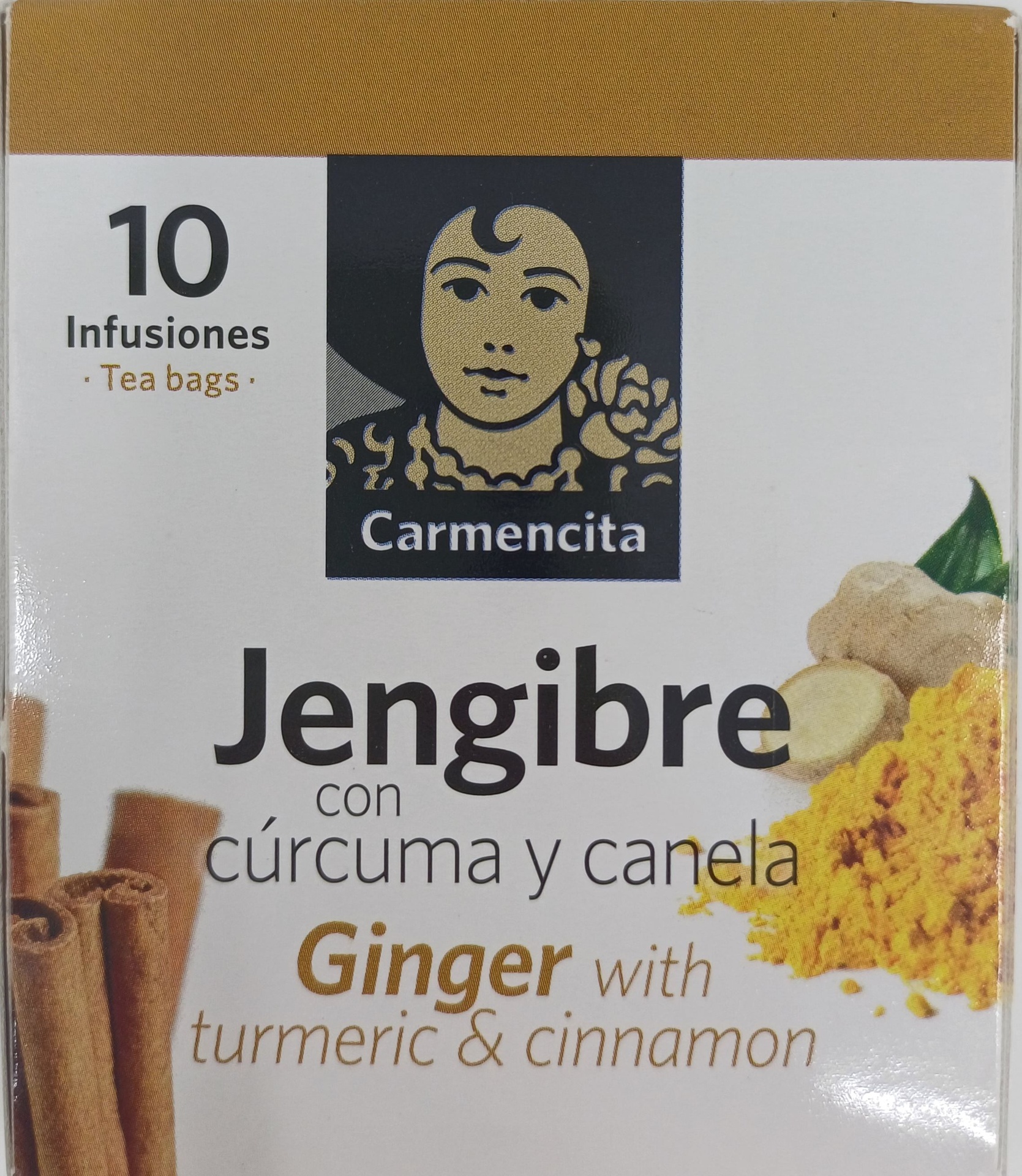 Estuche 10 Infusiones Jengibre con cúrcuma y canela de CARMENCITA