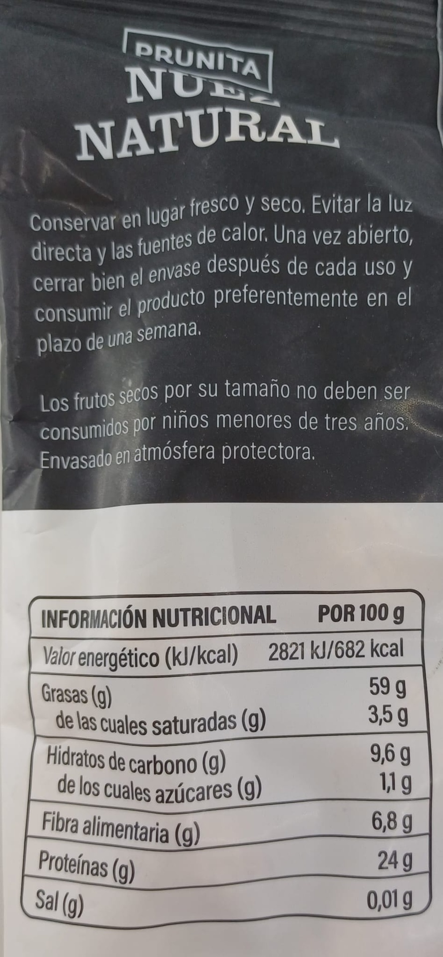 Bolsa Nuez Cáscara Selección 150 g PRUNITA