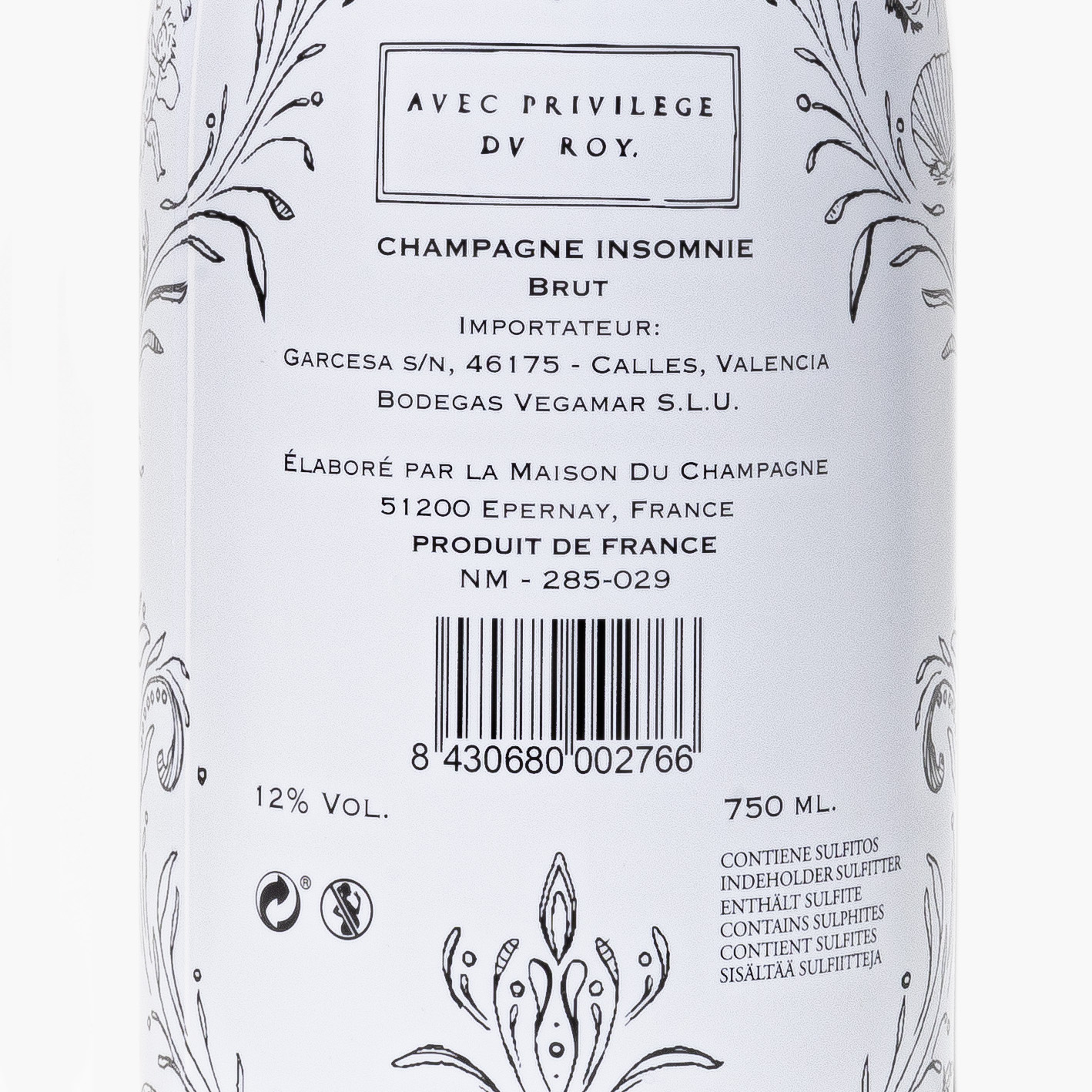 Caja 3 Botellas Champagne INSOMNIE Brut Limited Edition elaborado en Reims (France)
