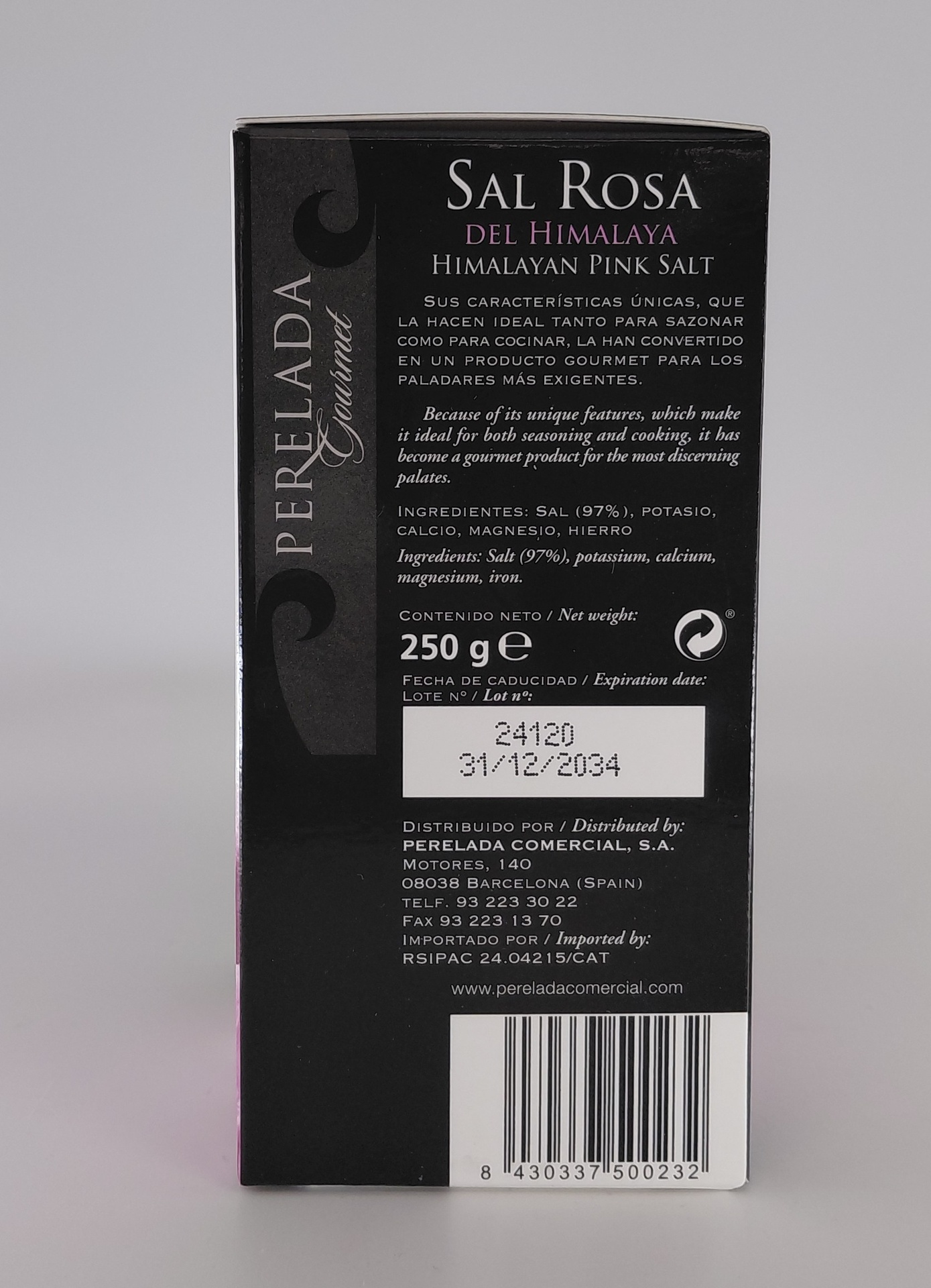 Estuche Sal Rosa Himalaya 250 g PERELADA GOURMET