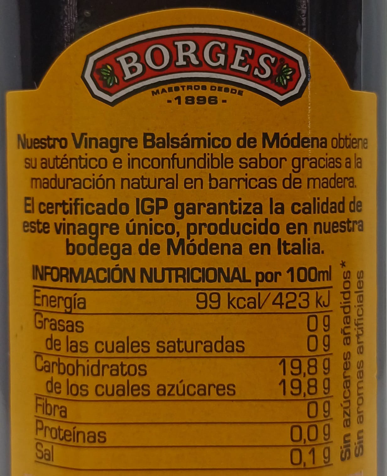 Vinagre Balsámico de Módena 250 ml BORGES