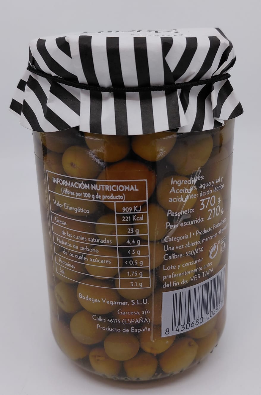 Tarro Aceitunas Aliñadas al Estilo de la Yaya 350 g Neto MASÍA DE GRETTA