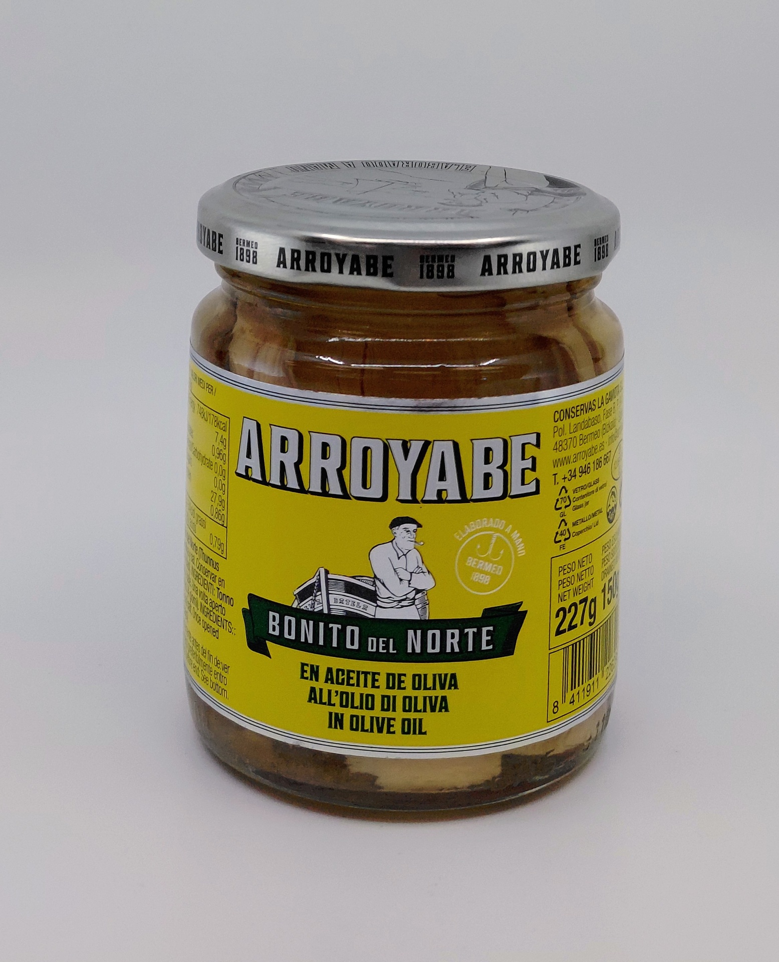 Tarro Lomos Bonito del Norte Artesanal en Aceite de Oliva 227 g Neto ARROYABE de BERMEO