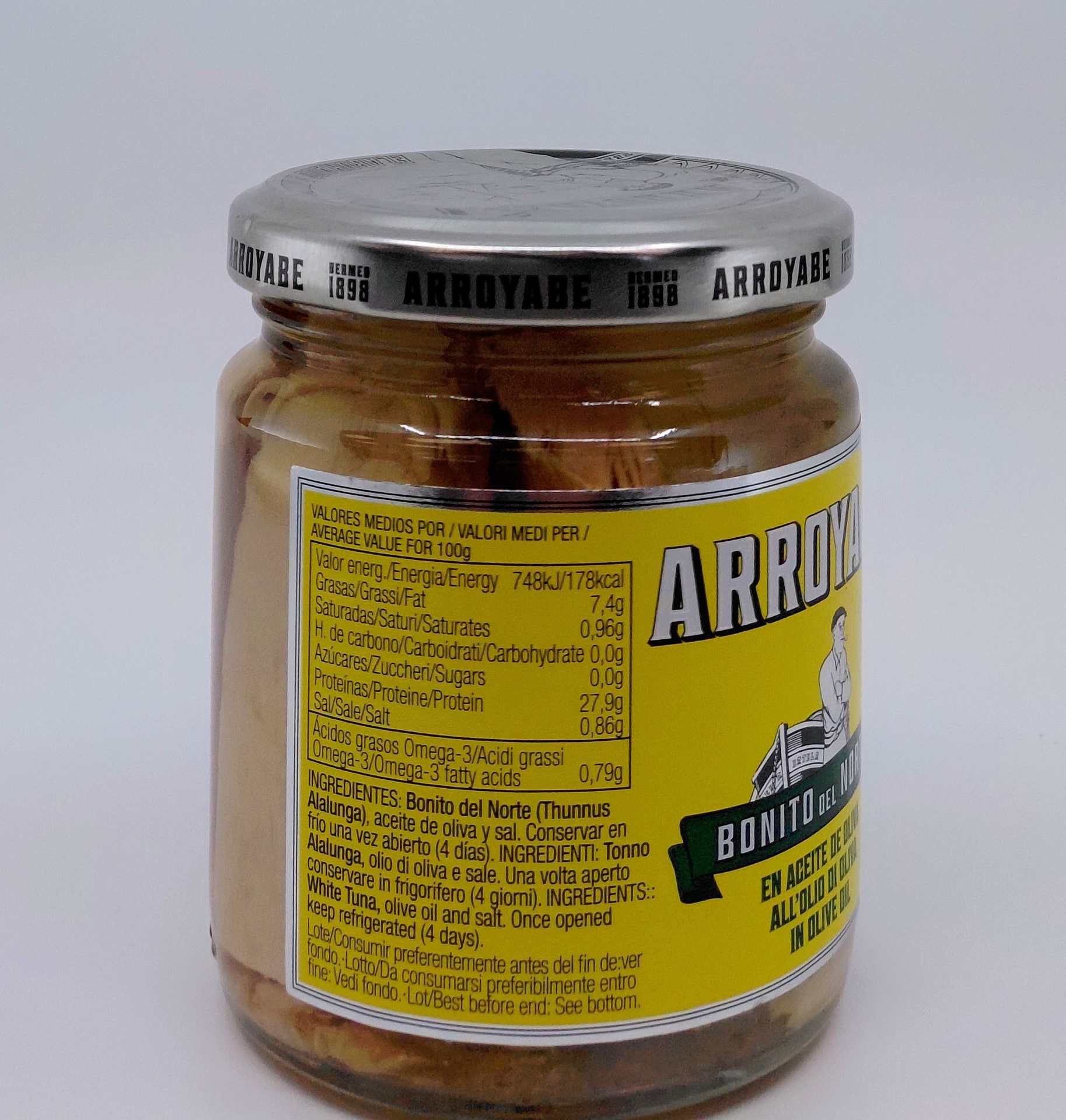 Tarro Lomos Bonito del Norte Artesanal en Aceite de Oliva 227 g Neto ARROYABE de BERMEO